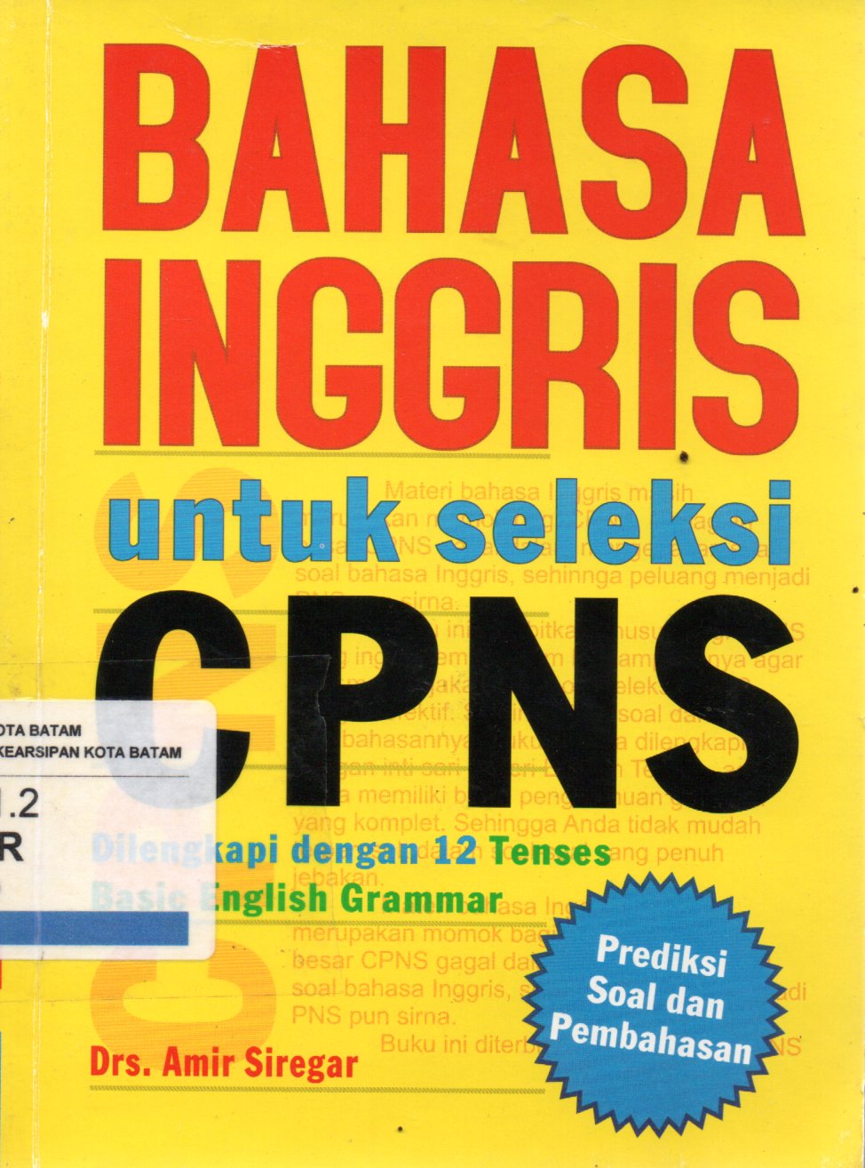 Sampul Bahasa Inggris Untuk Seleksi CPNS (Prediksi Soal dan Pembahasan) / Desain Sampul: Puput Novitasari