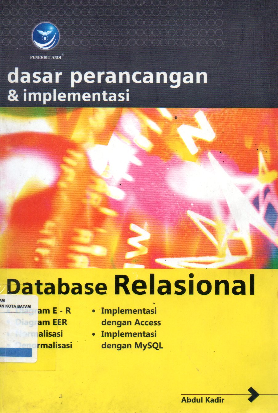 Sampul Dasar Perancangan dan Implementasi Database Relasional / Editor: Sigit Suyantoro