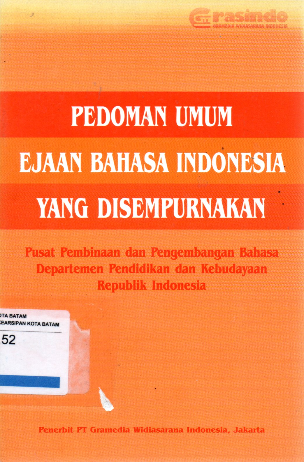 Sampul Pedoman Umum Ejaan Bahasa Indonesia yang Disempurnakan