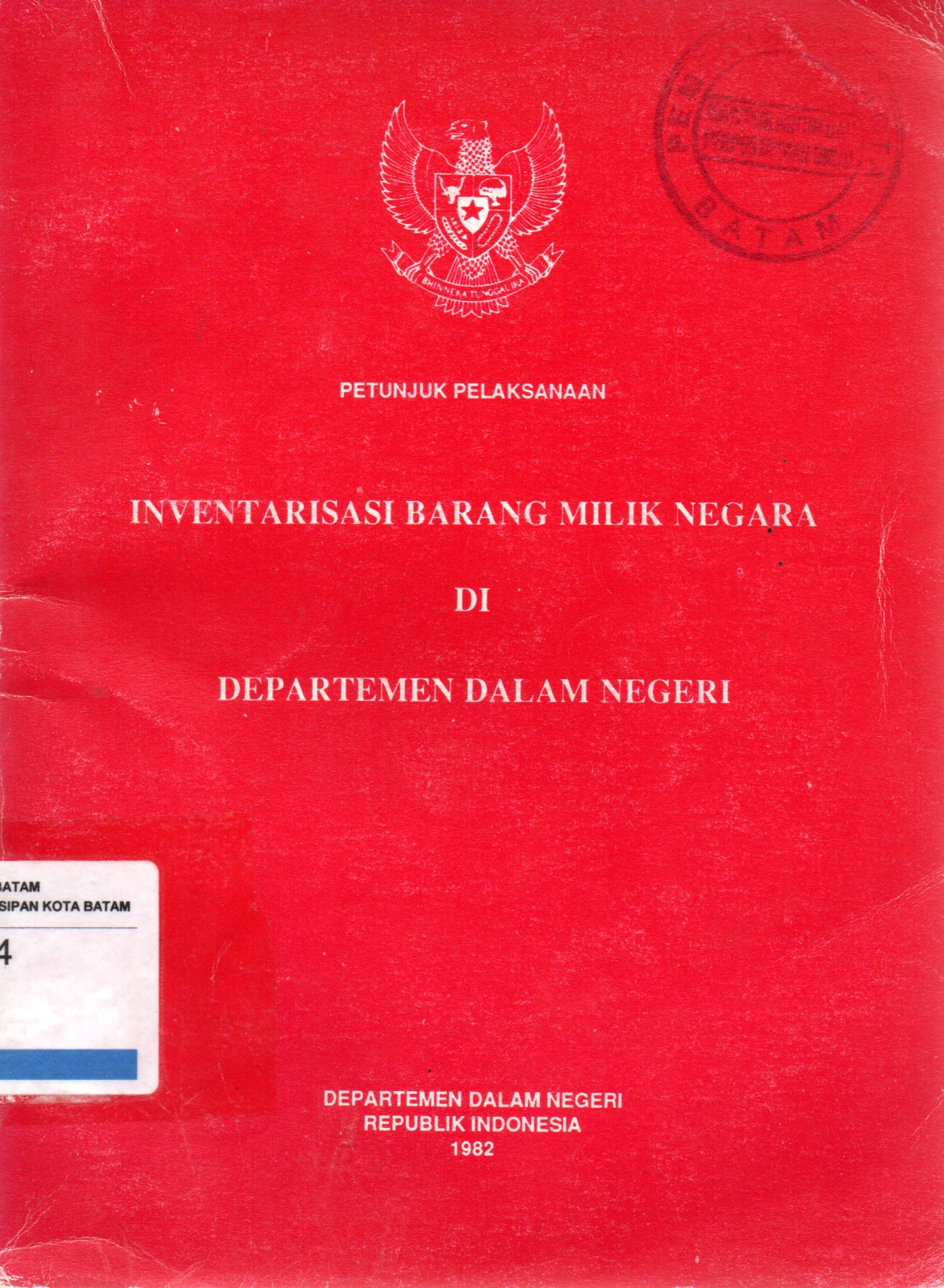 Sampul Inventarisasi Barang Milik Negara di Departemen Dalam Negeri