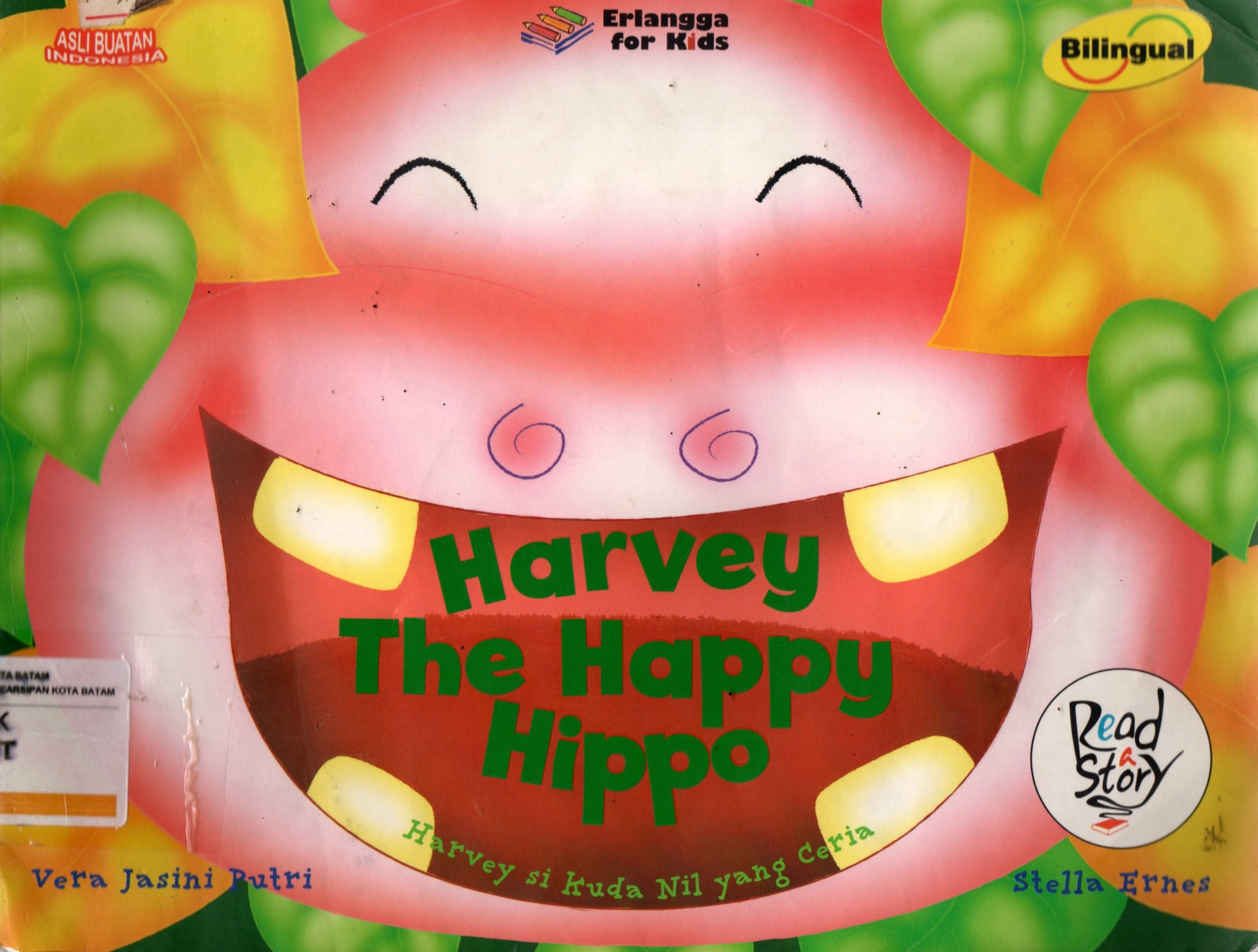 Sampul Harvey The Happy Hippo :  Harvey si Kuda Nil yang Ceria / Editor: Sindi Meriana, Rani Nuraeni