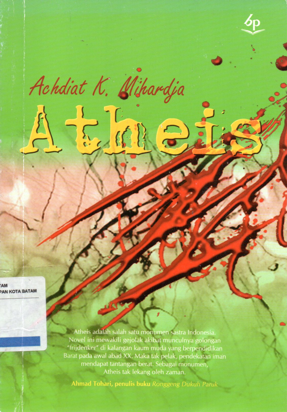 Sampul Atheis / Penyunting: Tim Editor Balai Pustaka