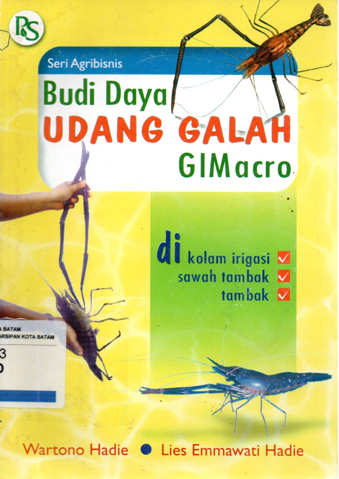 Sampul Budi Daya Udang Galah Gimacro :  Di Kolam Irigasi, Sawah Tambak dan Tambak