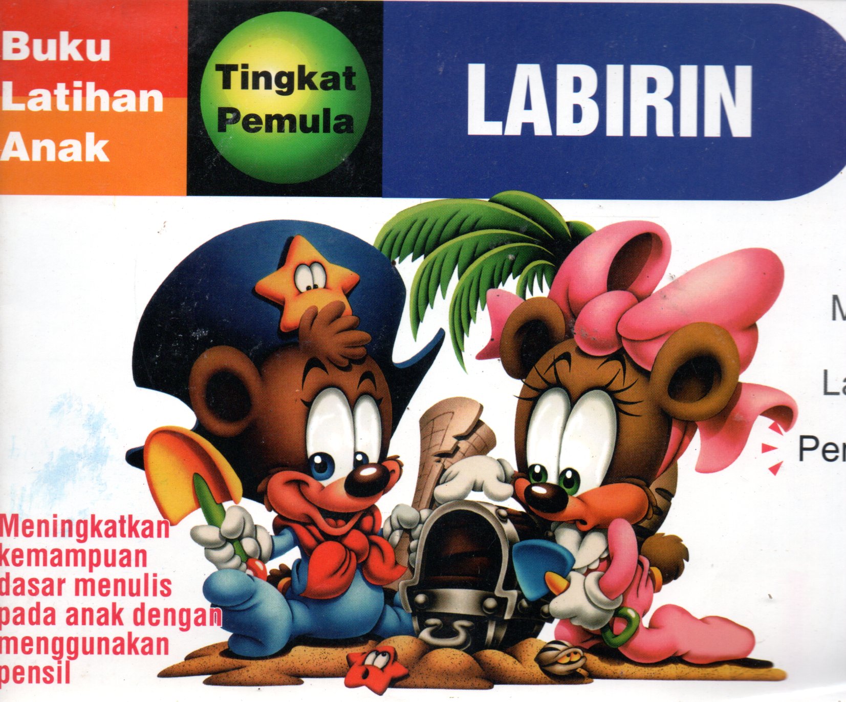 Sampul Buku Latihan Anak (Labirin) :  Tingka Pemula / Usia 2-4 Tahun
