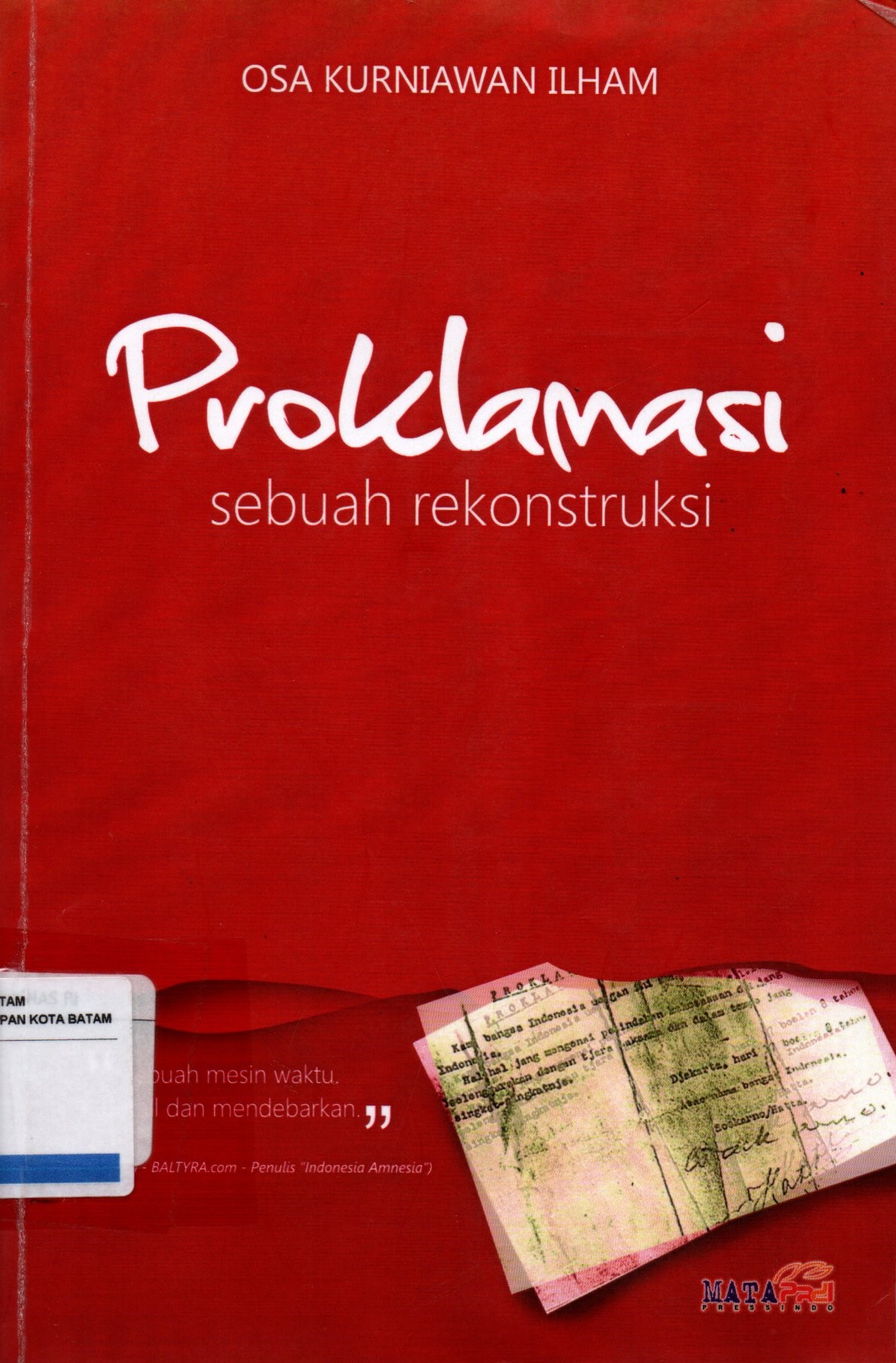 Sampul Proklamasi :  Sebuah Rekonstruksi / Editor: Mapa