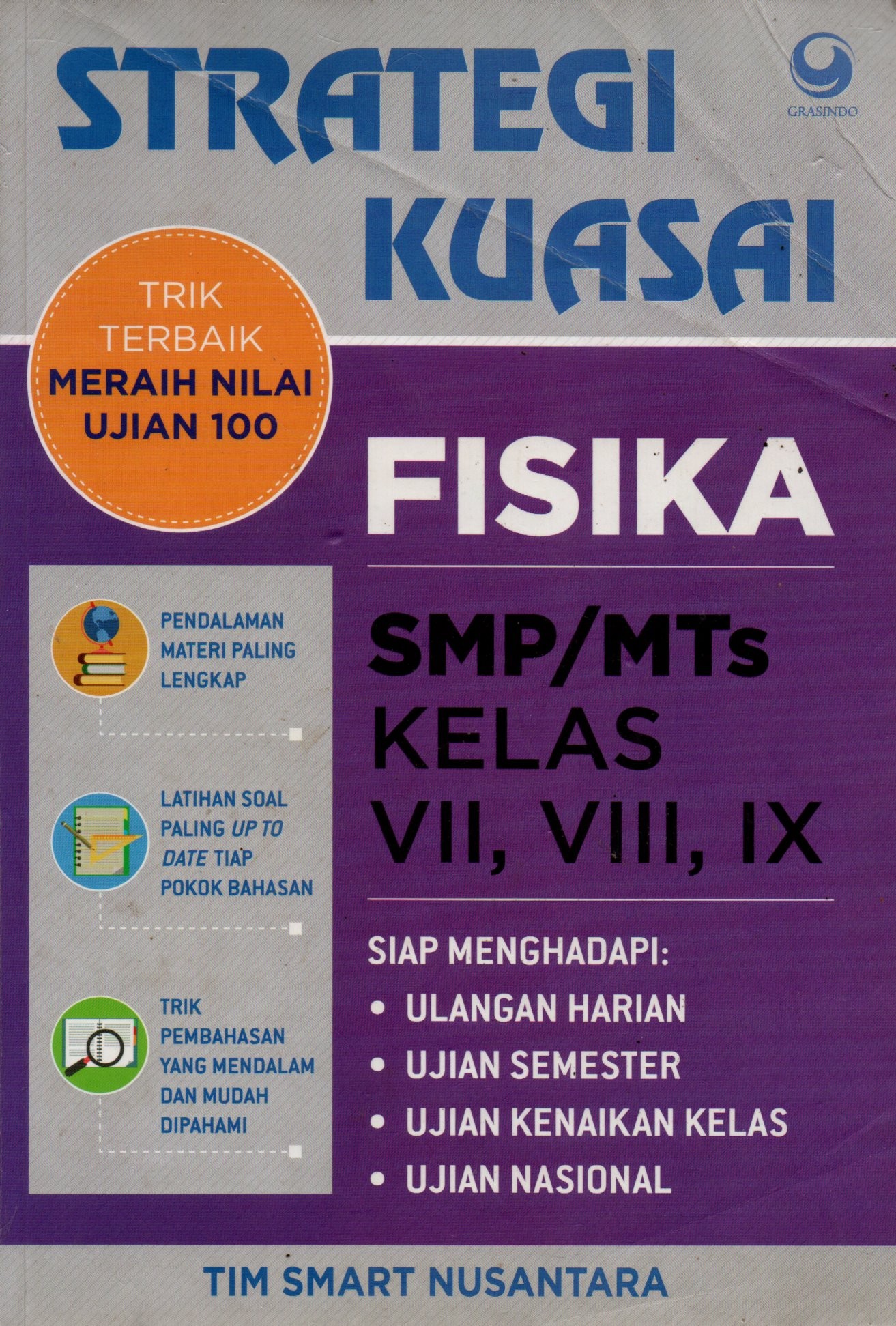 Sampul Strategi Kuasai Fisika SMP Kelas VII, VIII, IX / Editor: Tri Yuli Kurniawati