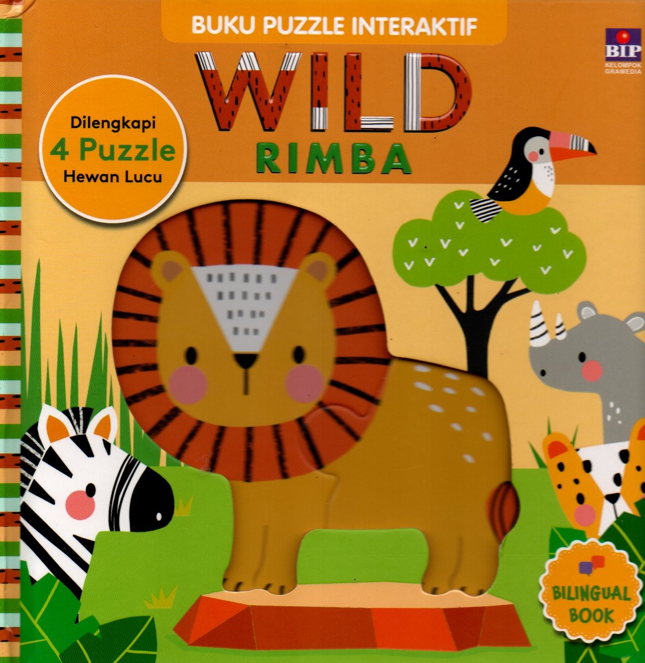 Sampul Buku Puzzle Interaktif :  Wild = Rimba / Pengalih Bahasa: Deesis Edith M
