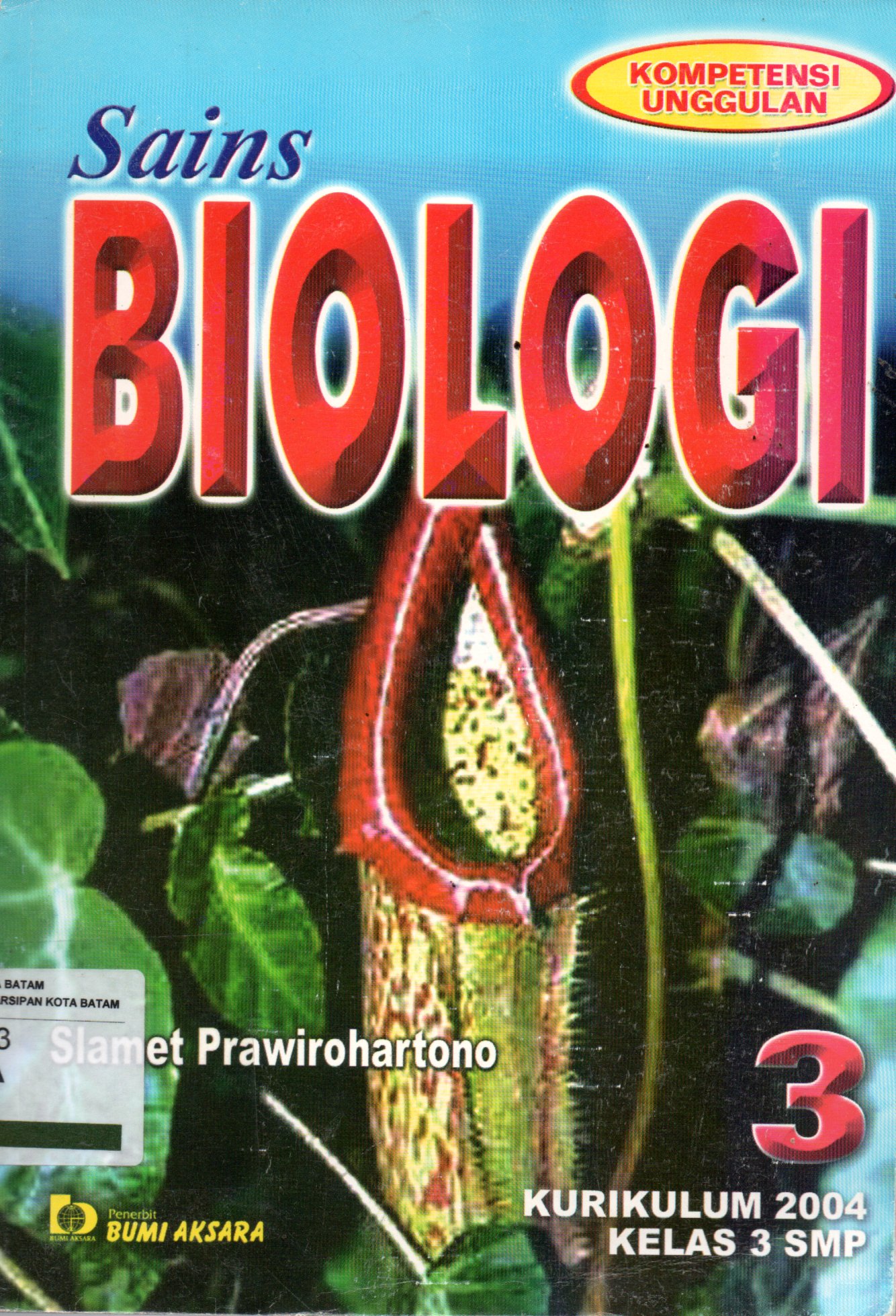 Sampul Sains Biologi 3 :  untuk SMP Kelas 3