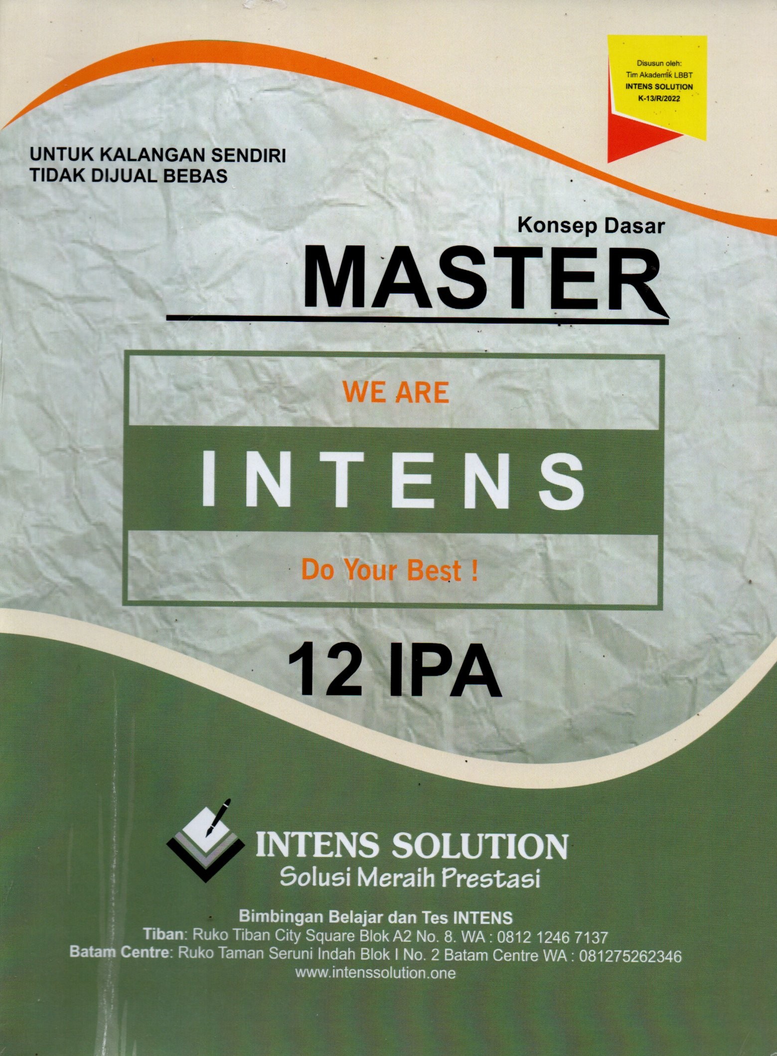 Sampul Konsep Dasar Master :  Intens Solution Kelas XII IPA Semester 2