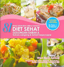 Sampul 81 Resep Alamai Selera Indonesia :  Diet Sehat Golongan darah A Sukses Langsing & Sehat Tanpa Lapar