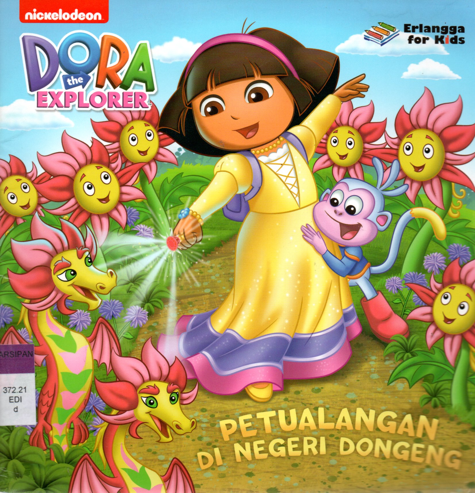 Sampul Petualangan Di Negeri Dongeng :  Dora the Explorer / Editor: Edith Natasha