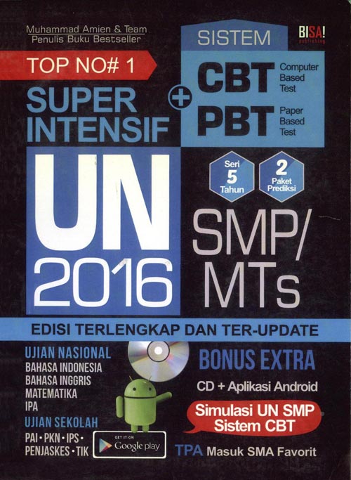Sampul Top No#1 Super Intensif UN SMP/MTs 2016 / Muhammad Amien, S.Si, Widya Ristanti, S.Pd, Anggita Linggar Pratami, S.Si, Dimas Tunggul Wardoyo, S.Si, M.Pd
