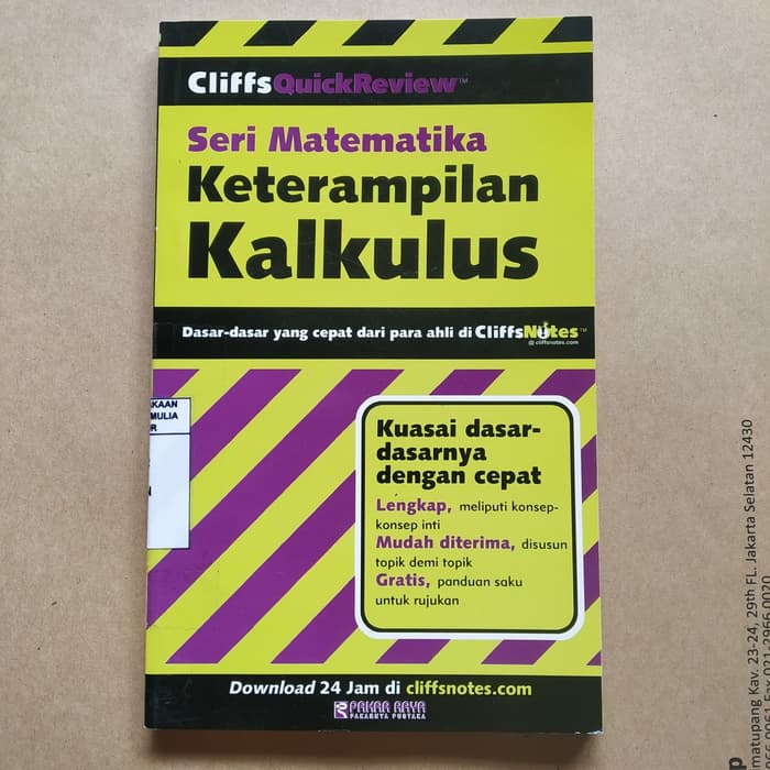 Sampul Seri Matematika Keterampilan Kalkulus :  Dasar-dasar yang cepat dari para ahli di CliffsNotes / Bernard V. Zandy ,MA , Jonathan J White,MS