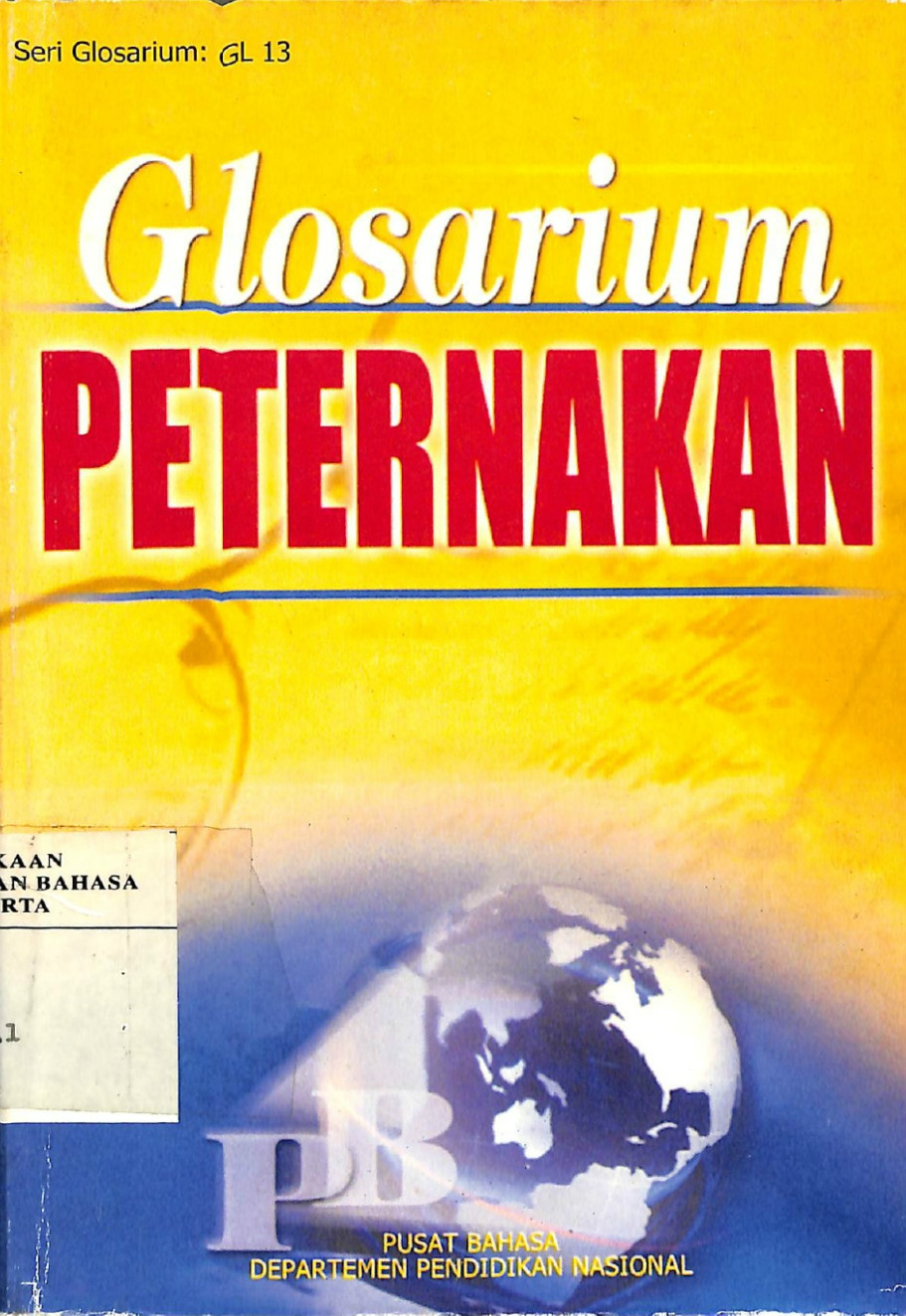 Sampul Glosarium Peternakan / Supartini Mansjoer