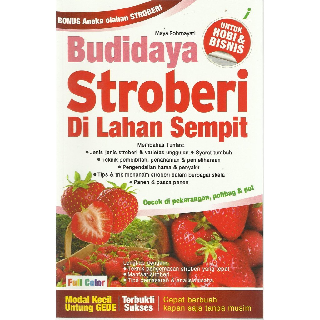 Sampul Budidaya stroberi di lahan sempit / Maya rohmayati