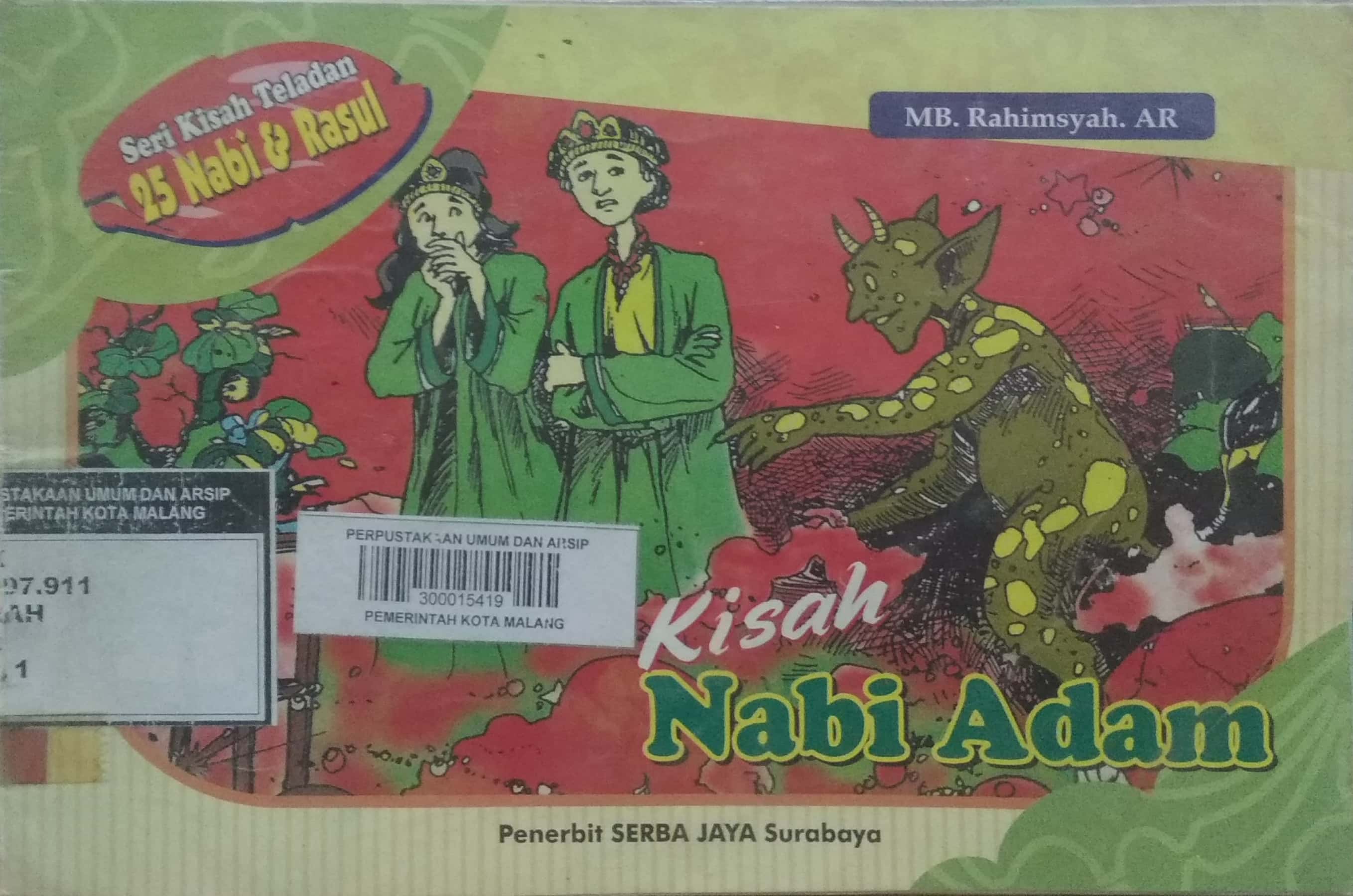 Sampul Kisah Nabi Adam / MB. Rahimsyah. AR