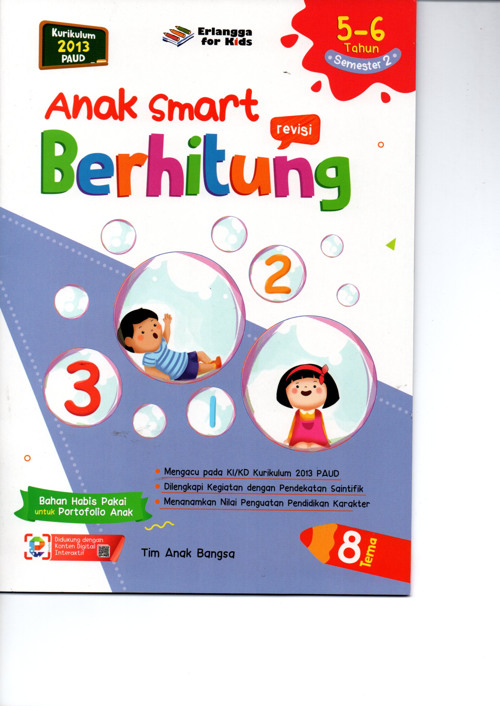 Sampul Anak Smart Usia 5-6 Tahun Semester 2 : Berhitung / Tim Anak Bangsa