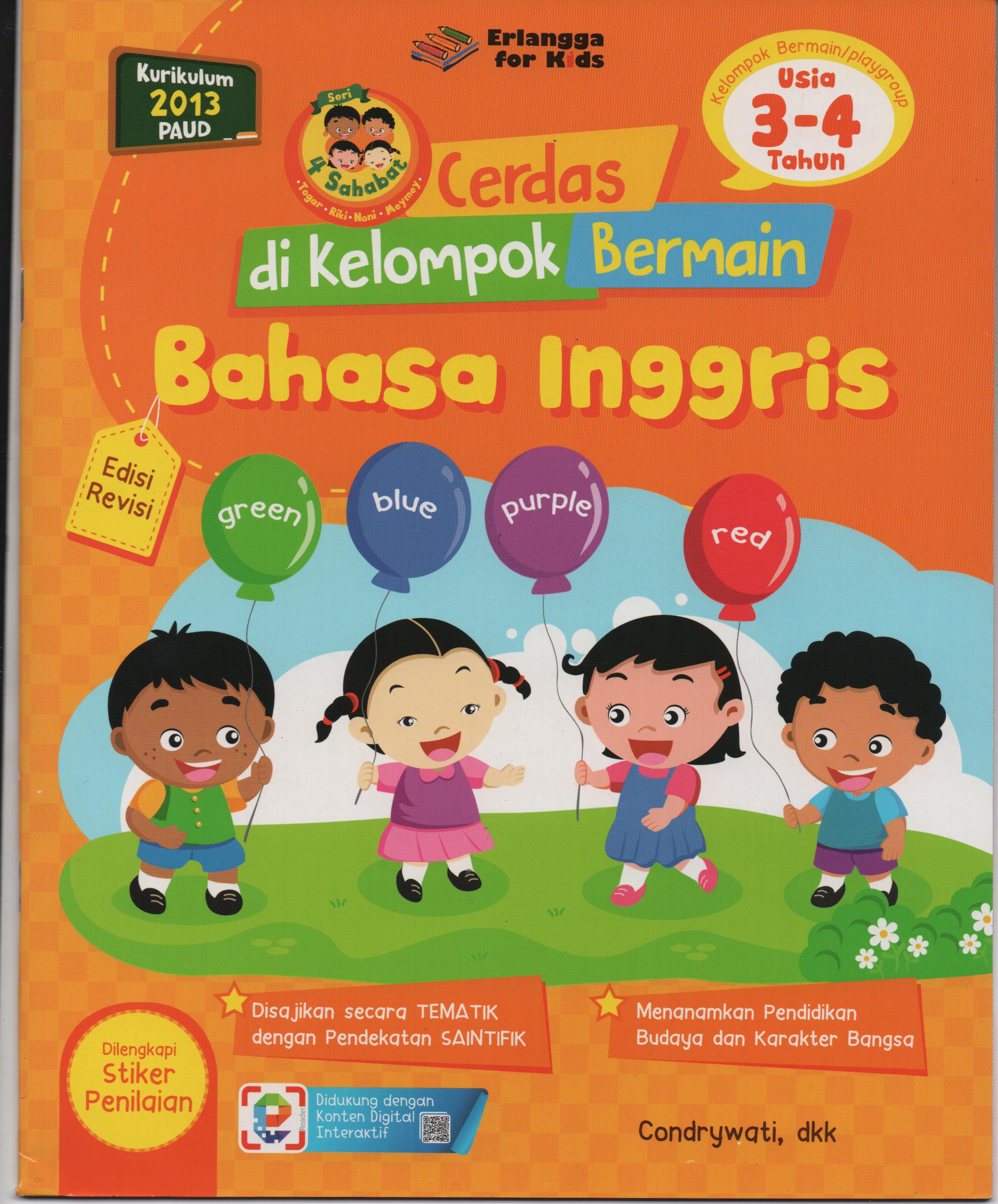 Sampul Cerdas di Kelompok Bermain :  Bahasa Inggris / Editor: Guruh Anugrah Pradana Putra, Hiko Erlina, Nokky Panji W