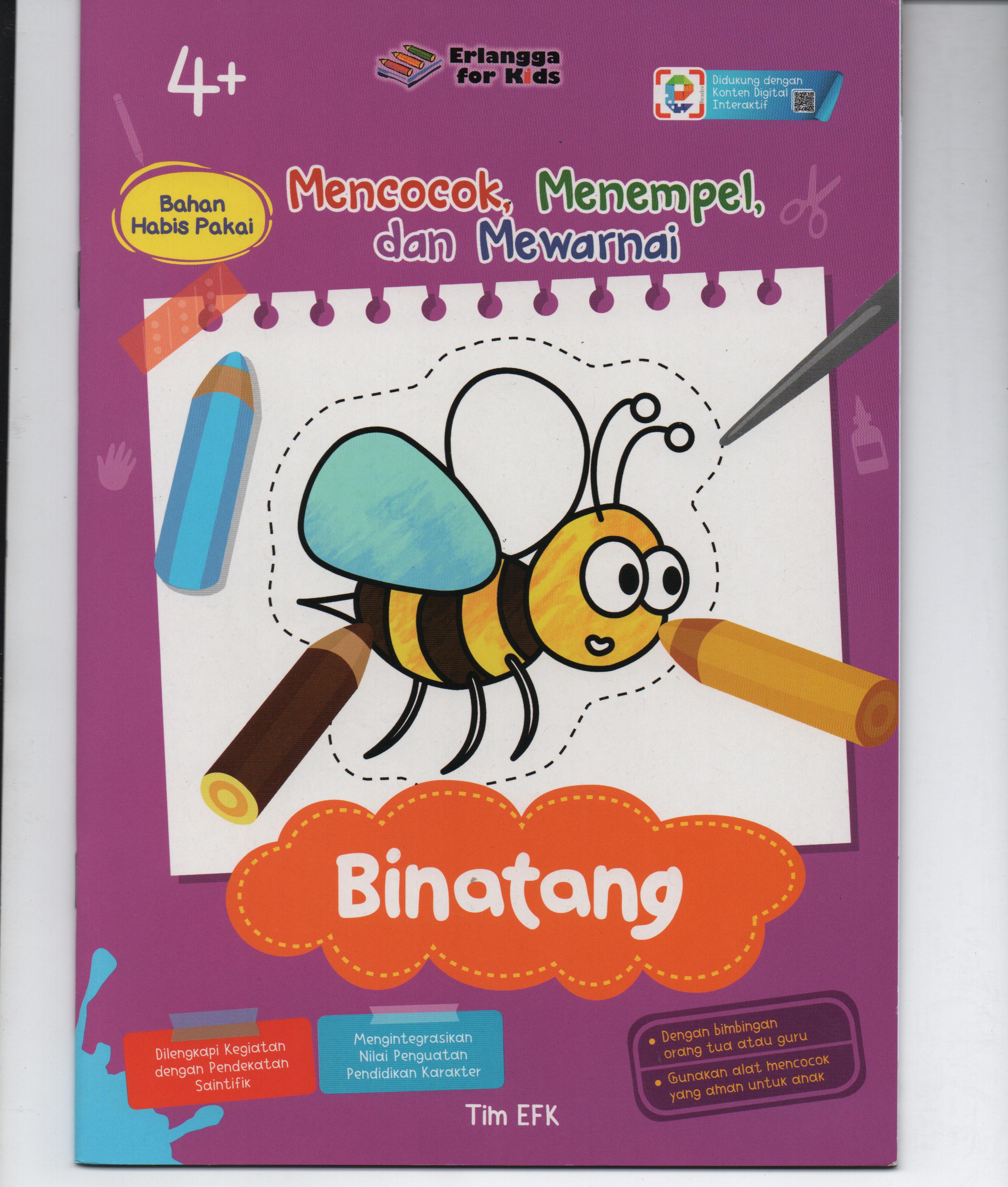 Sampul Mencocok, Menempel, dan Mewarnai (4+) : Binatang / Tim EFK