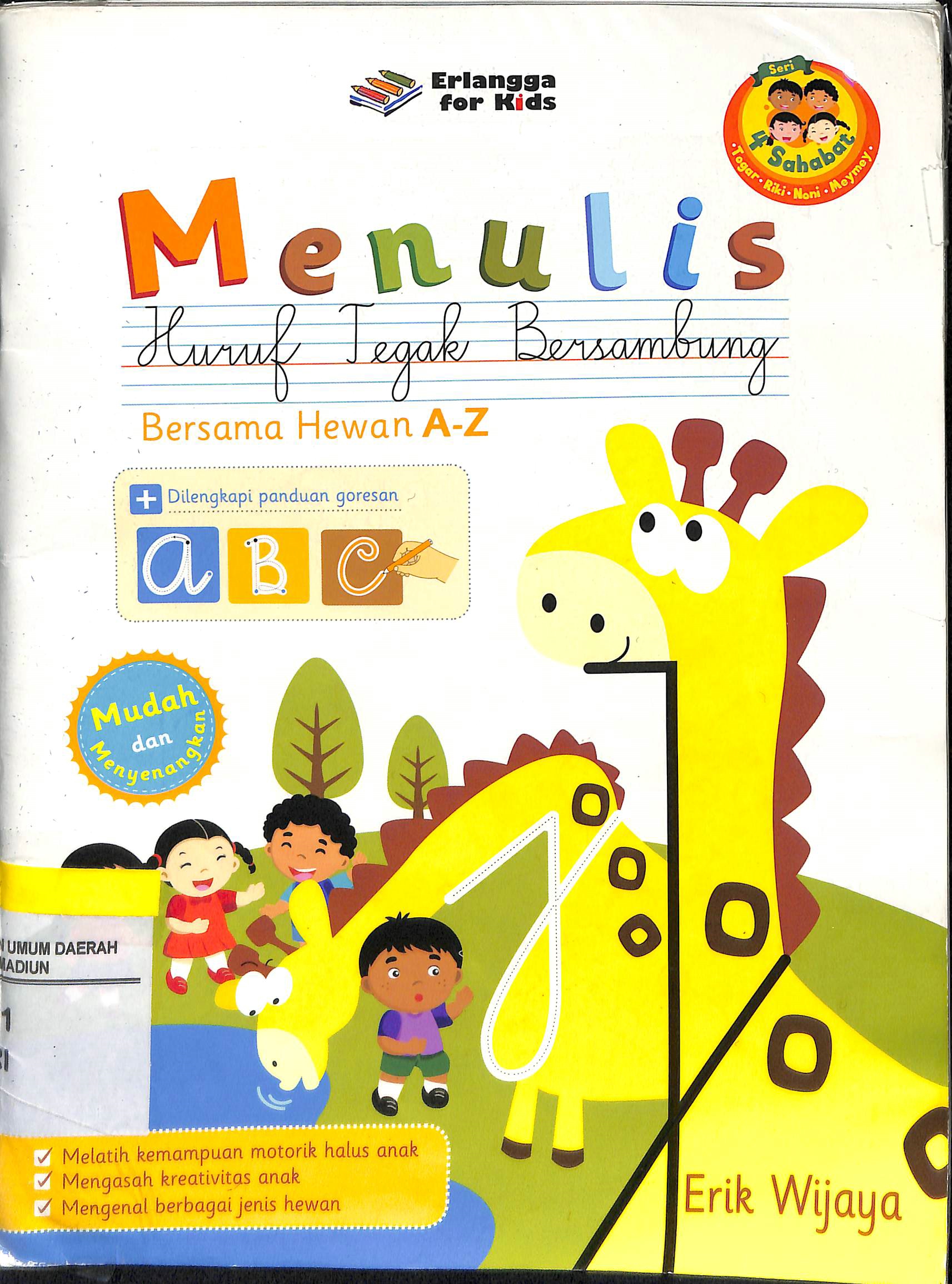 Sampul Menulis Huruf Tegak Bersambung Bersama Hewan A-Z / Erik Wijaya