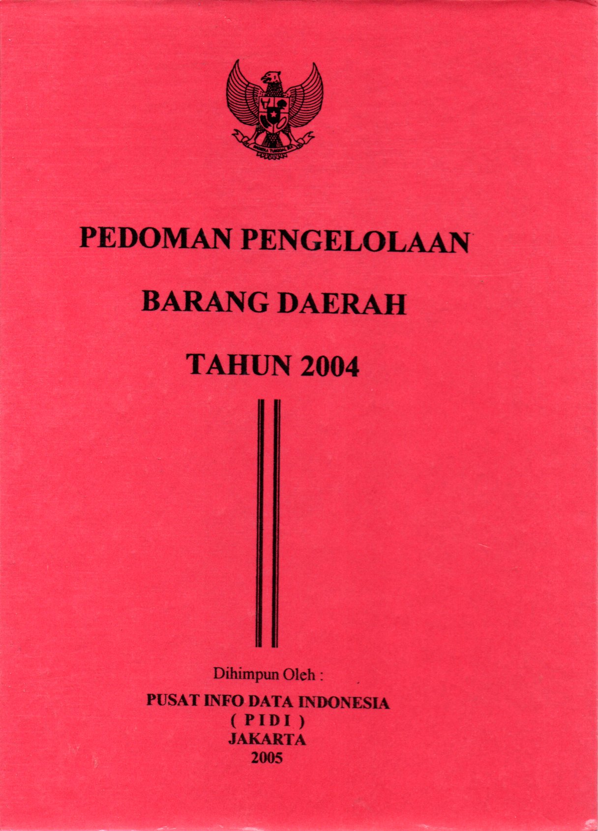 Sampul Pedoman Pengelolaan Barang Daerah Tahun 2004