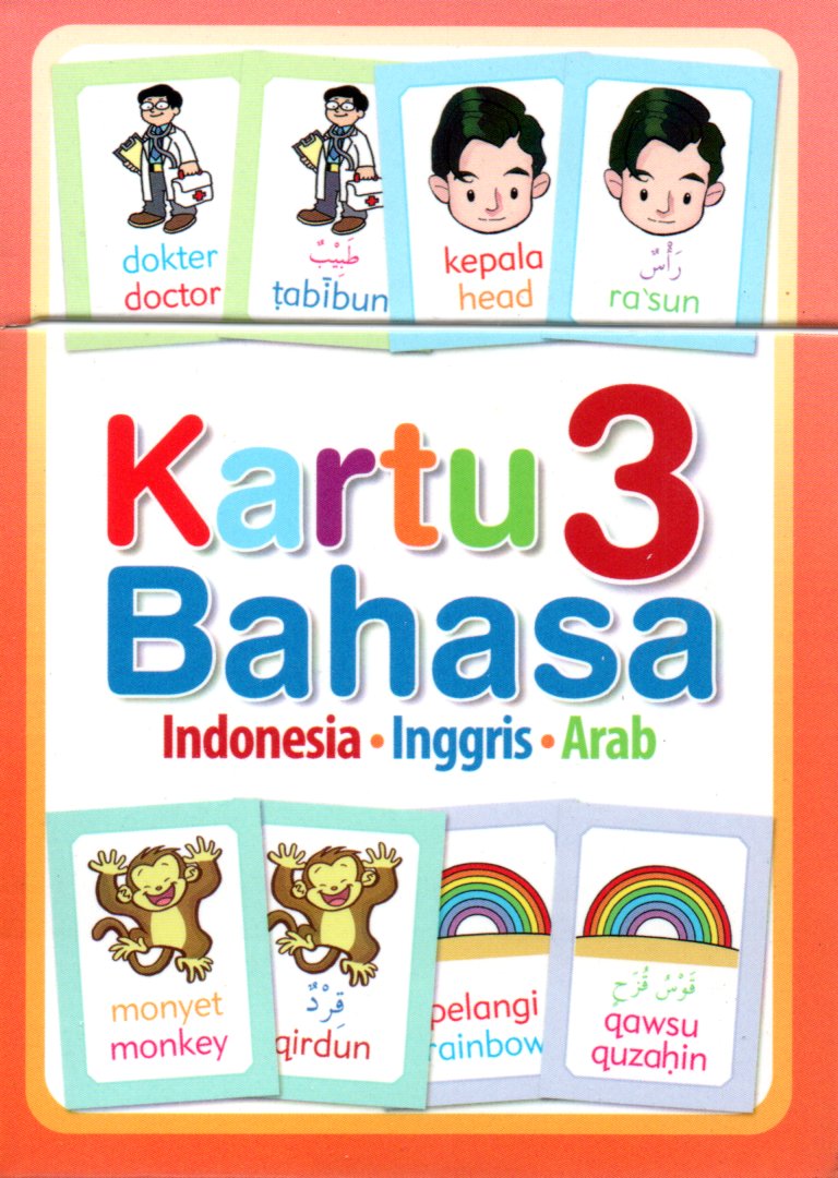 Sampul Kartu 3 Bahasa :  Indonesia. Inggris. Arab / Editor: Sindi Meriana