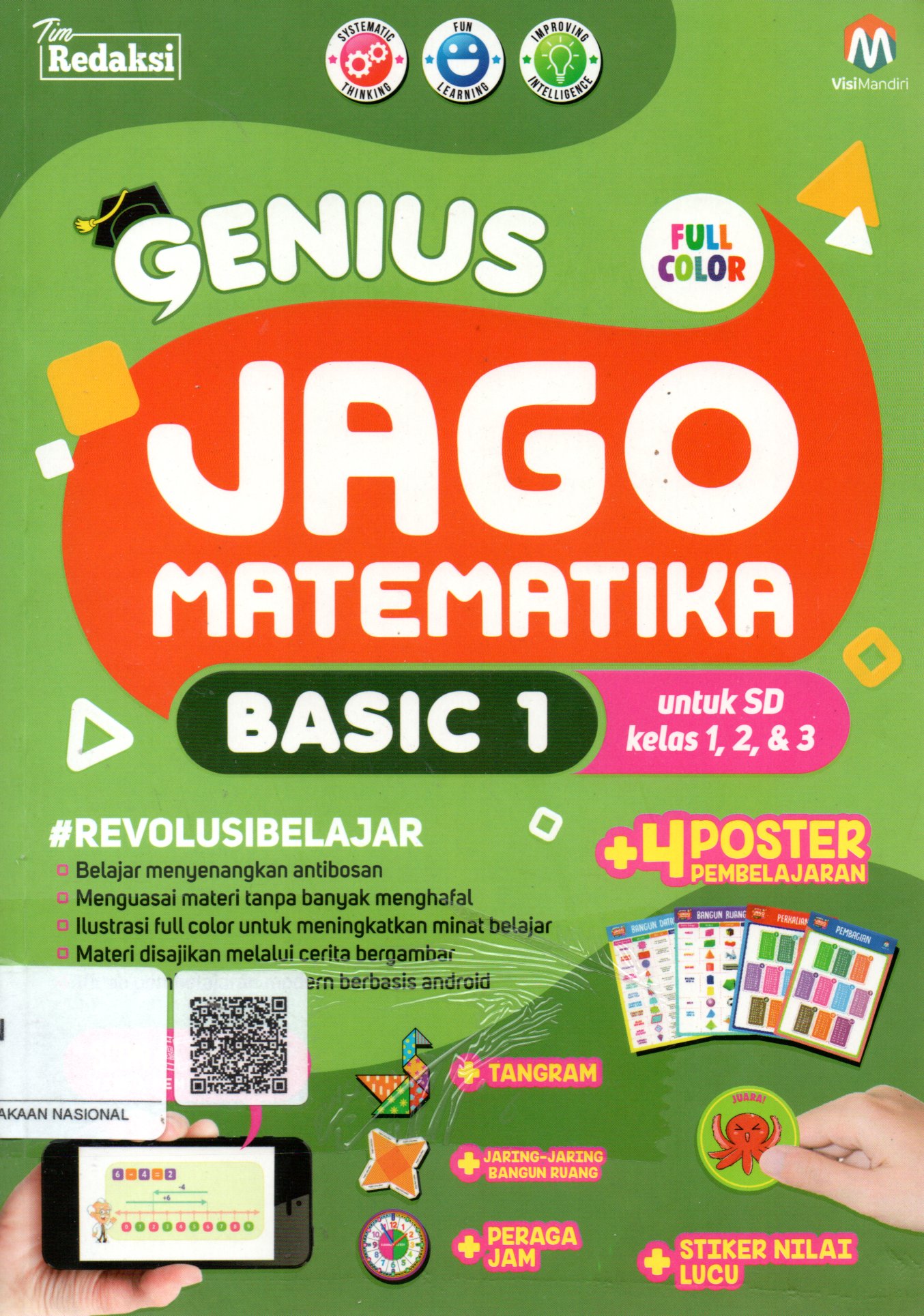 Sampul Genius Jago Matematika Basic 1 :  Untuk SD Kelas 1,2 dan 3 / Editor: Tin Zulaeha, Aisyah Wardani, Sulistyo Wibowo, Eko Utoro