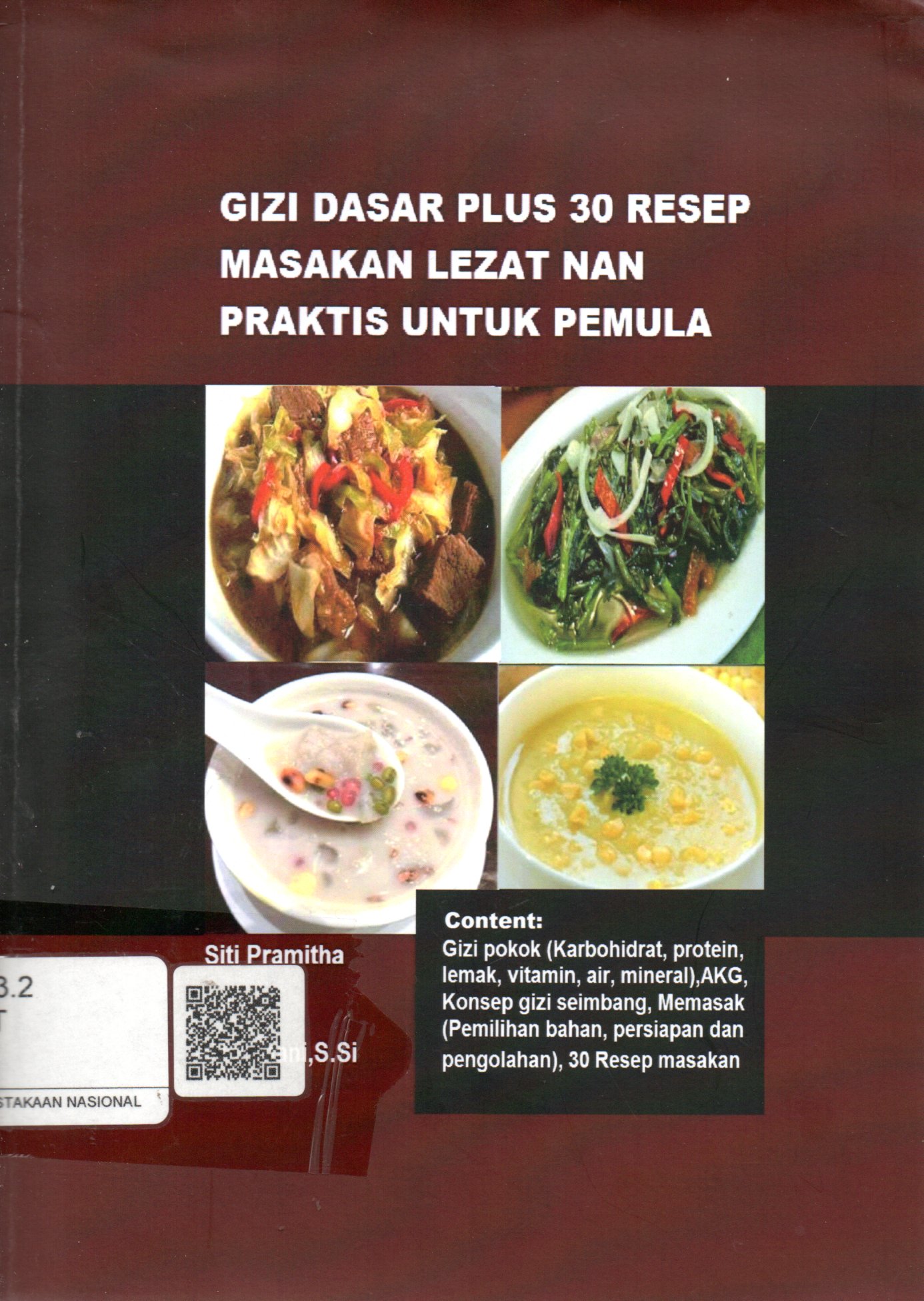 Sampul Gizi Dasar Plus 30 Resep Masakan Lezat Nan Praktis untuk Pemula / Editor: Suci Dwi Apriliana