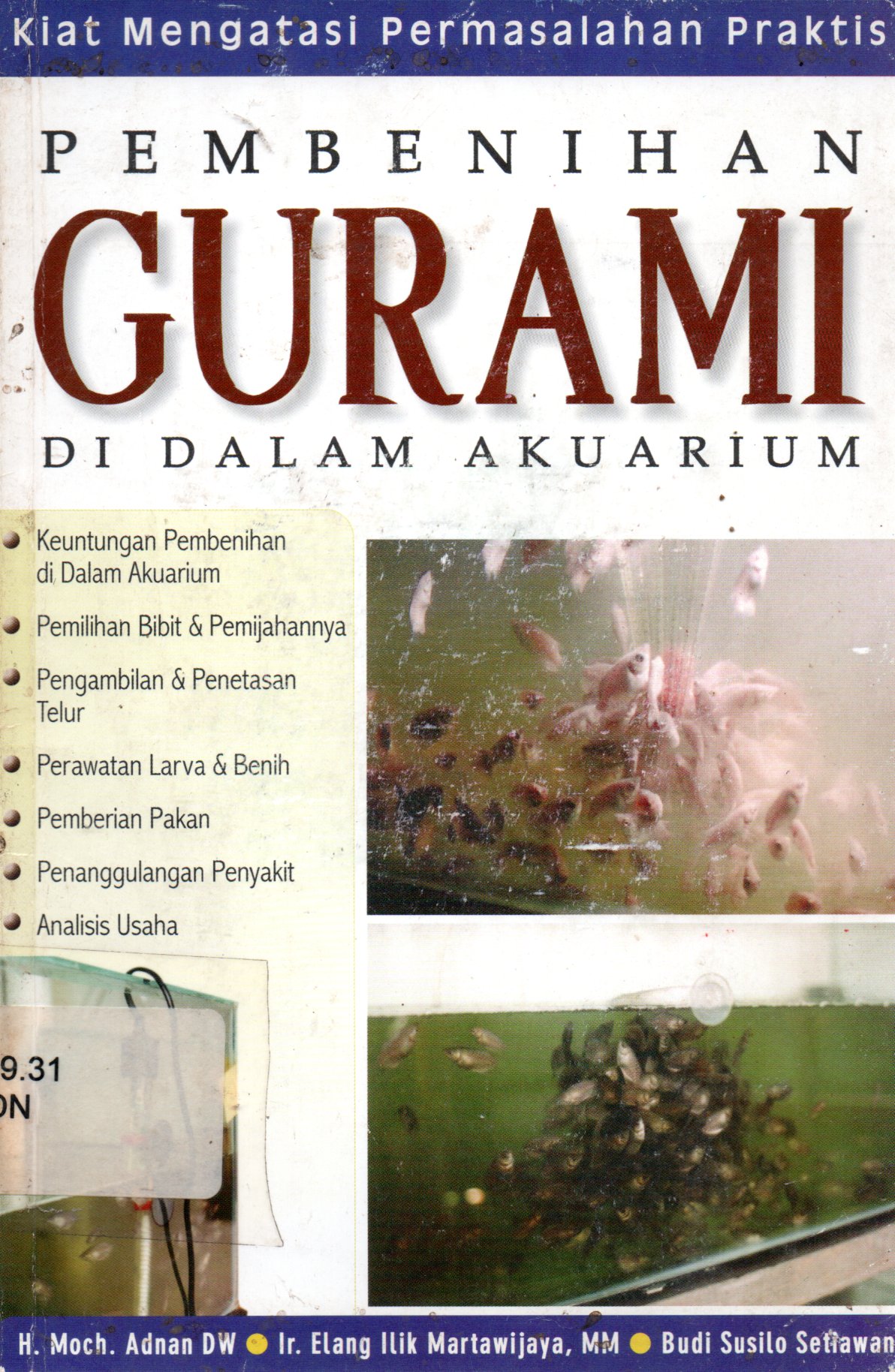 Sampul Pembenihan Gurami di dalam Akuarium / Penyunting: Tanudi