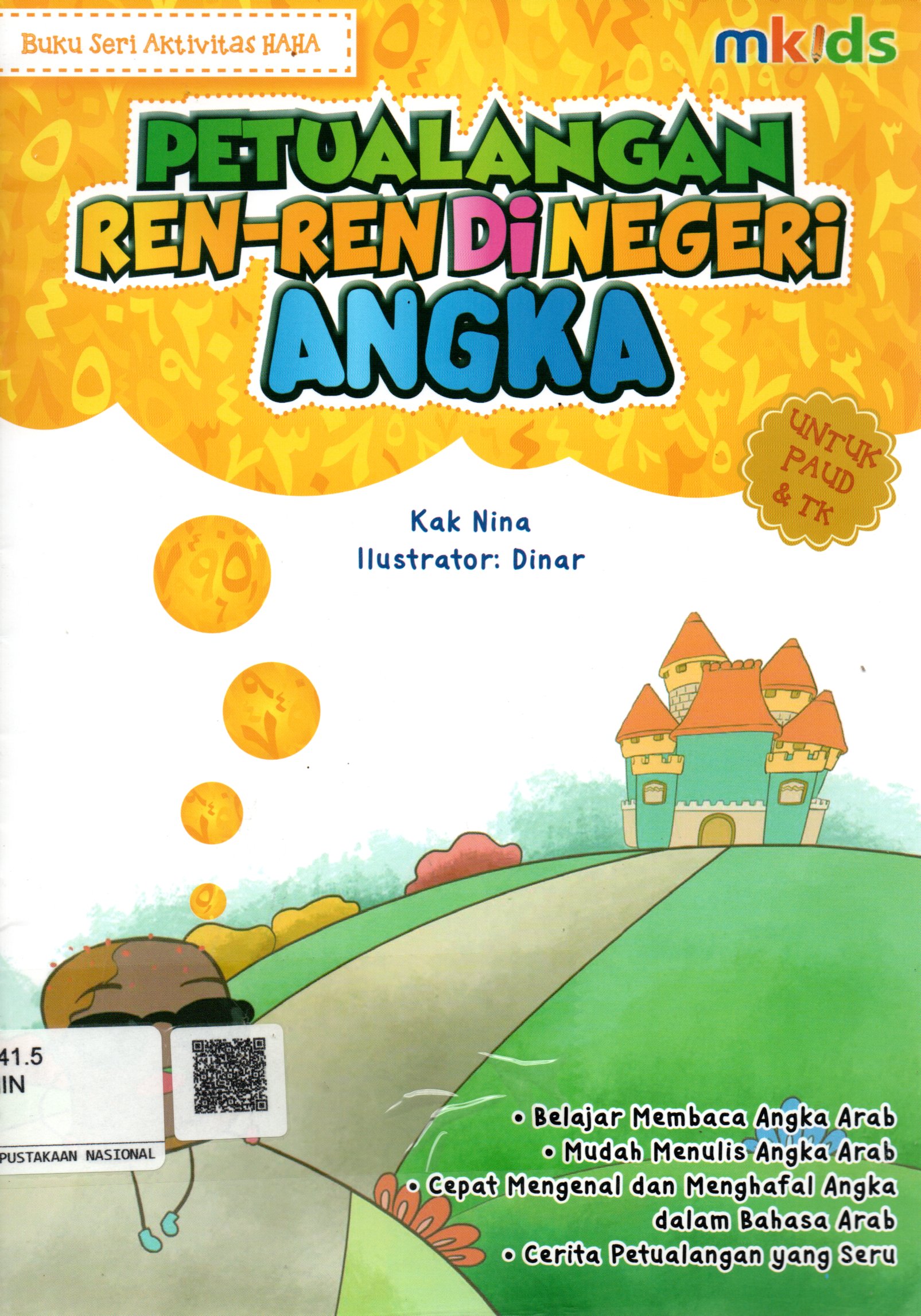 Sampul Petualangan Ren-Ren di Negeri Angka :  Buku Seri Aktivitas Haha / Ilustrator: Dinar