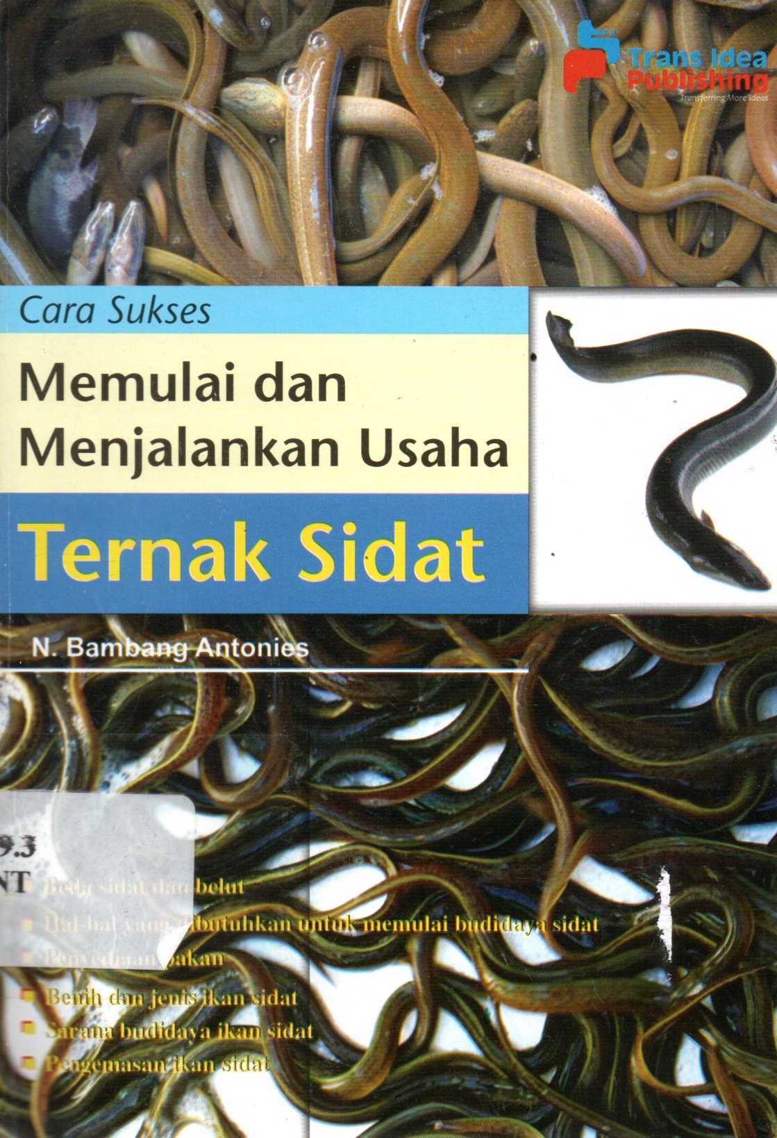 Sampul Cara Sukses Memulai dan Menjalankan Usaha Ternak Sidat / Penyunting: Chrisna