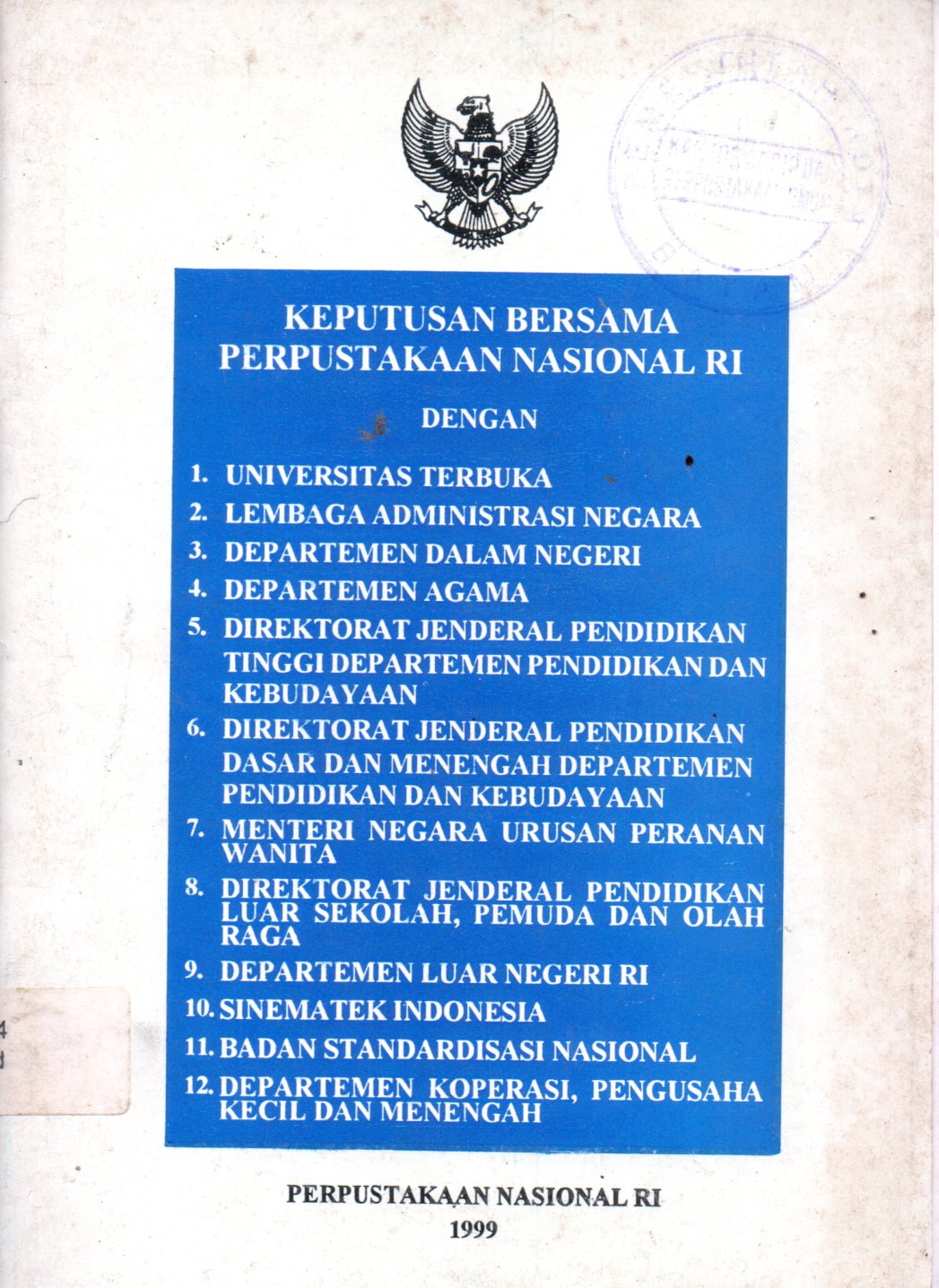 Sampul Keputusan Bersama Perpustakaan Nasional RI