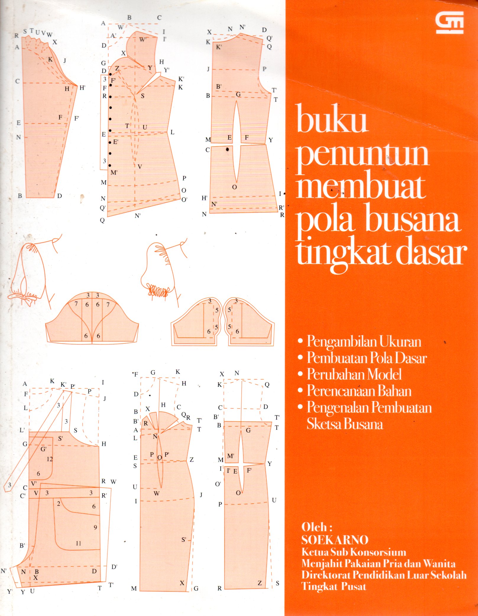 Sampul Buku Penuntun Membuat Pola Busana Tingkat Dasar / Ilustrator: Rasmani