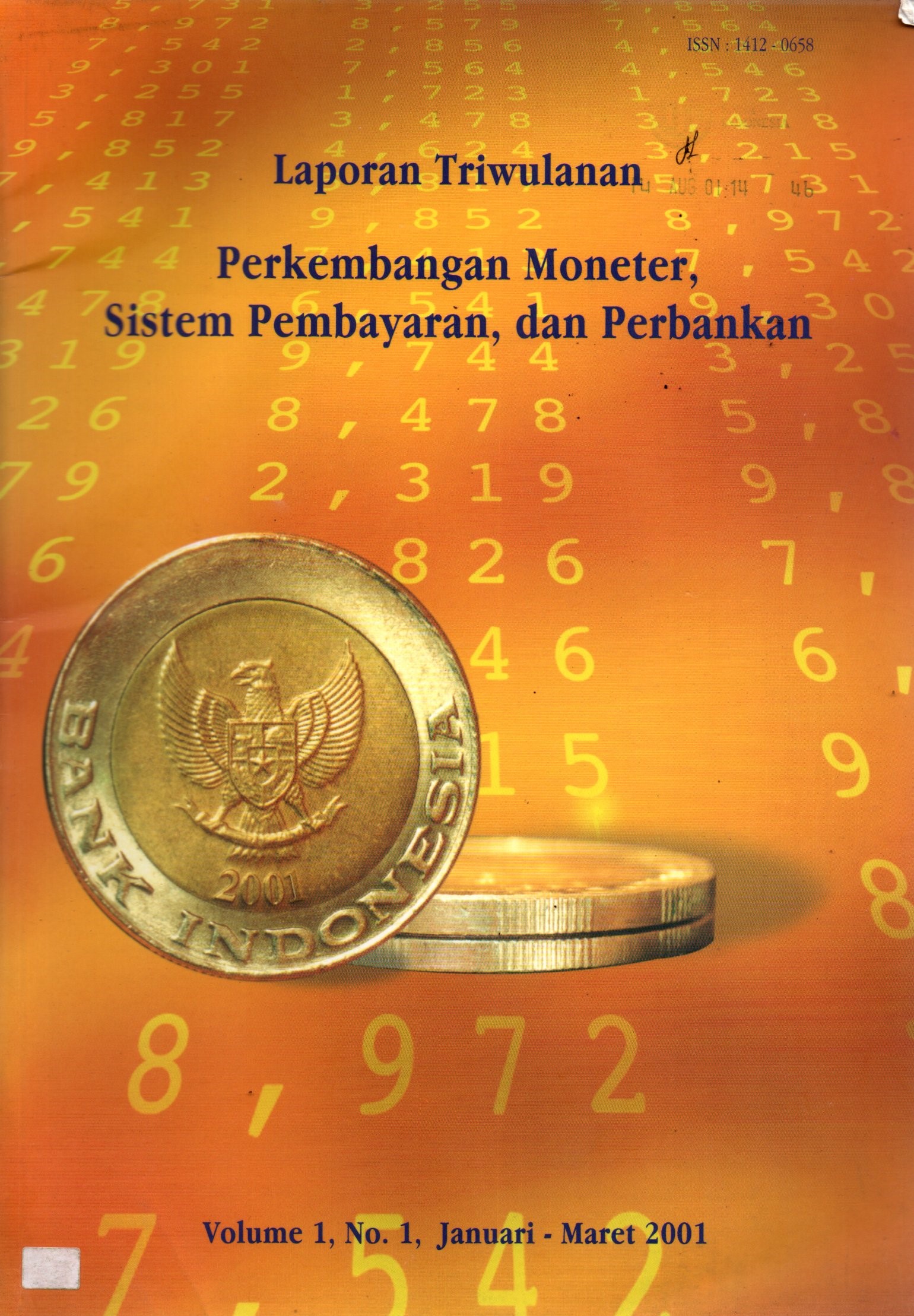 Sampul Laporan Triwulan :  Perkembangan Moneter, Sistem Pembayaran. dan Perbankan