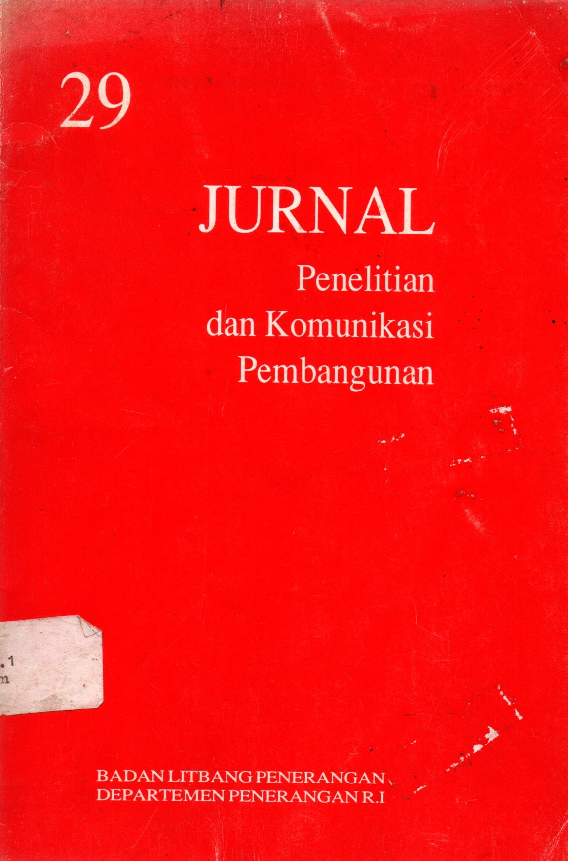 Sampul Jurnal Penelitian dan Komunikasi Pembangunan