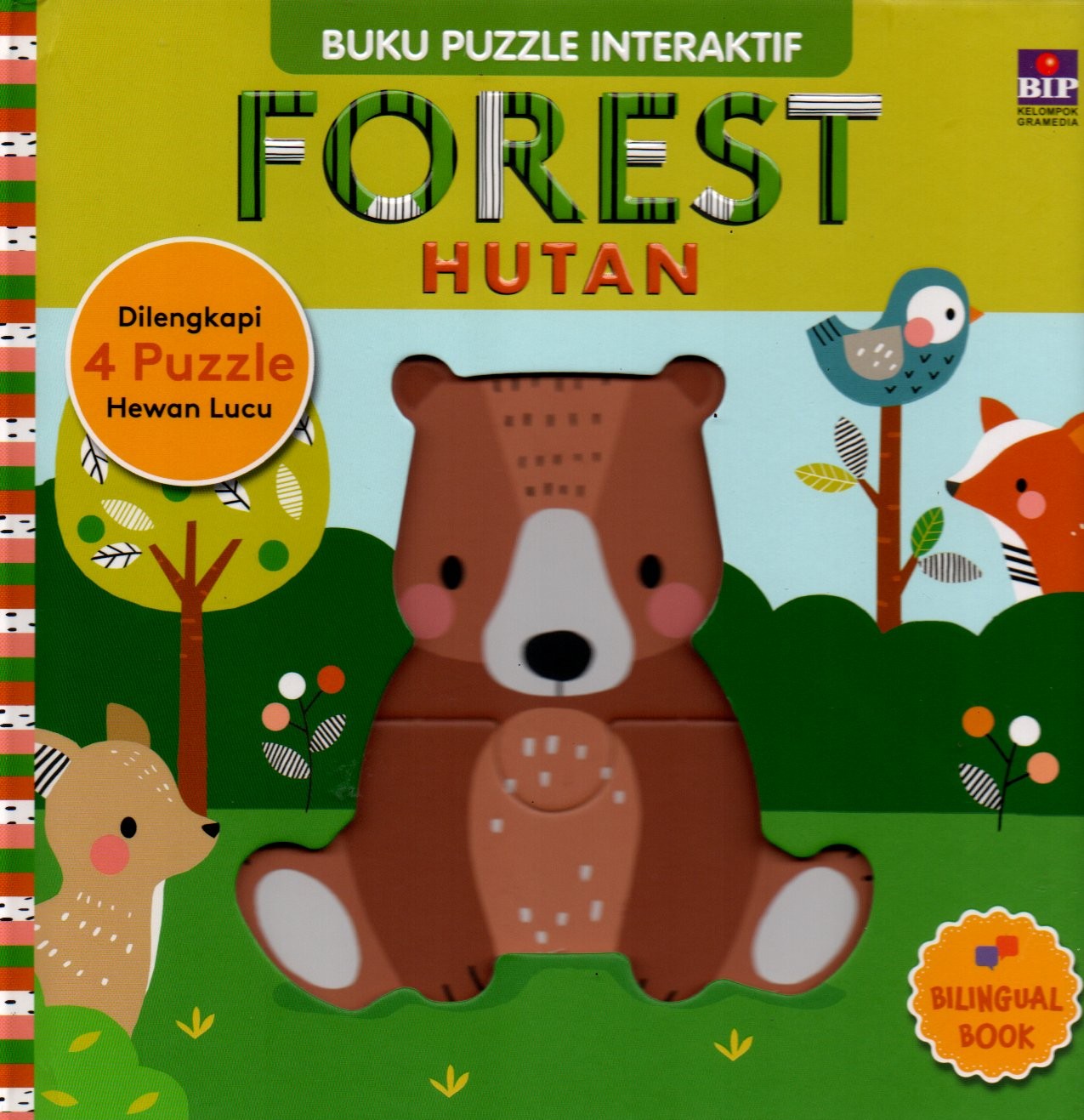 Sampul Buku Puzzle Interaktif :  Forest = Hutan Dilengkapi 4 Puzzle Hewan Lucu / Alih Bahasa: Deesis Edith M